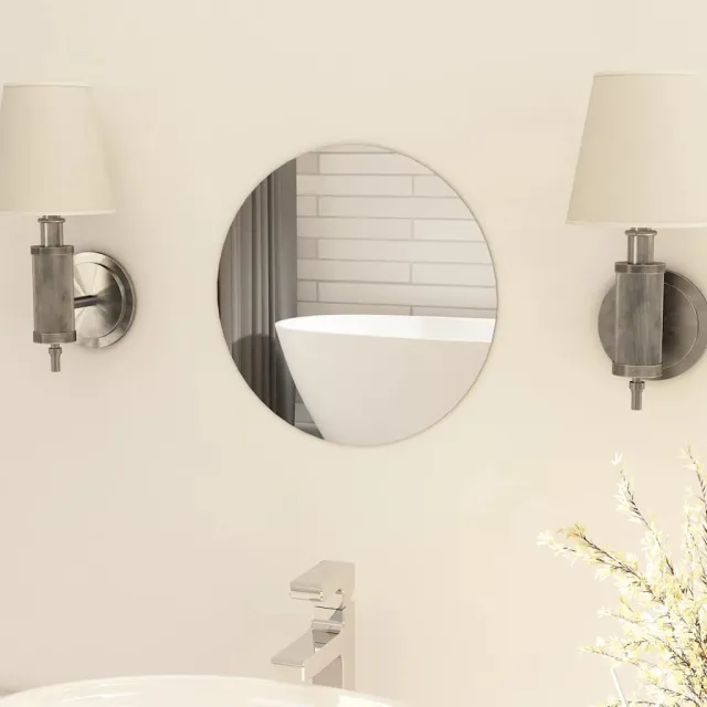 vidaXL Spiegel rond frameloos 30 cm glas Zilver