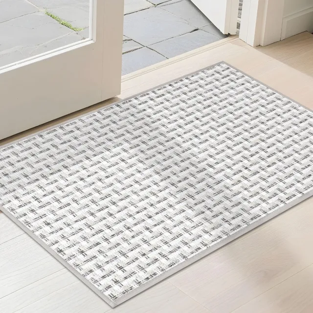 Unyqoos Dunne grijze deurmat met antislip voor entree en binnengebruik 60x90 cm grijs