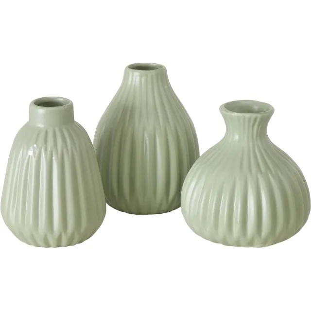 Boltze Home Vaas Esko H12cm porselein mat groen (1 stuk) assorti