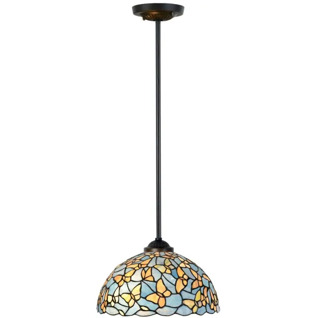 Coloured by Art Tiffany Hanglamp Fly Away Ø 35 Pendant Rond - Art Deco Trade Zwart