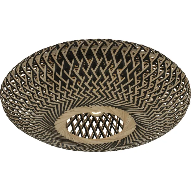 Lumidora Plafondlamp 74748 - Plafonniere - JOAH - E27 - Zwart - Naturel - Rotan - ⌀ 50 cm