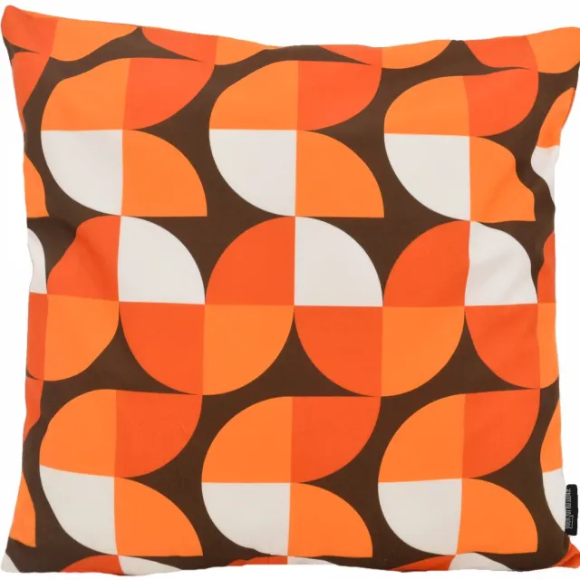 Gek op Kussens! Sierkussen Retro Style #7 | 45 x 45 cm | Katoen/Polyester Wit Oranje