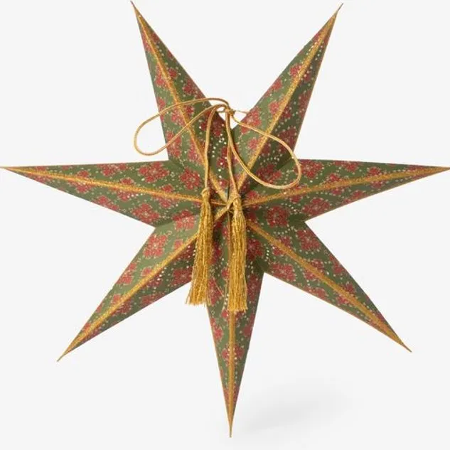 Sissy-Boy Groene kerstster met mozaïek print en LED-licht small