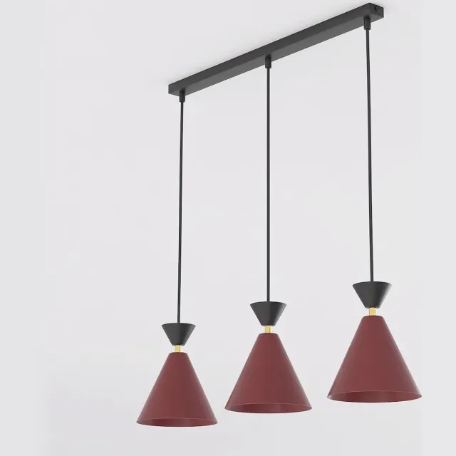 Emibig KLEVER 3 BURGUNDY BLACK - Moderne hanglamp voor sfeervolle verlichting Burgundy, Zwartachtig