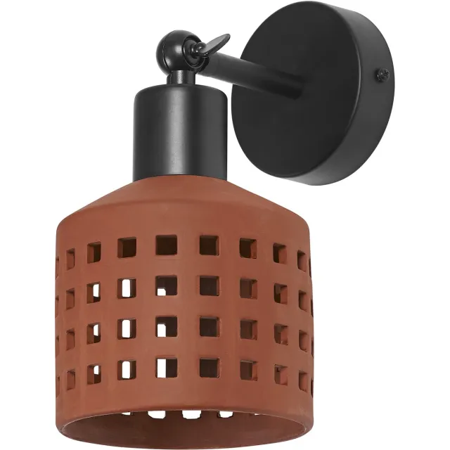 Osram Decor decoratieve wandlamp van klei met gatenpatroon, E27 fitting, IP20, bruin