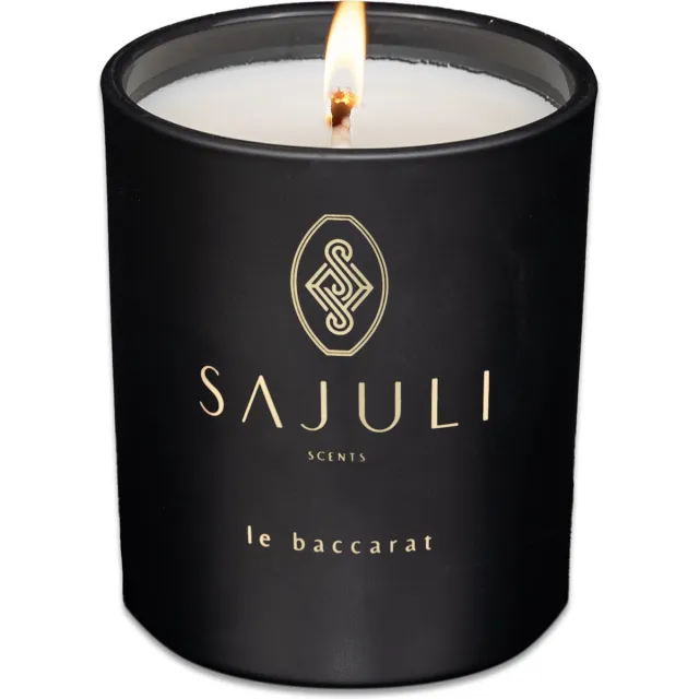 Sajuli Luxe Geurkaars – Le Baccarat - Sojawas – 40 branduren – Cadeauverpakking zwart