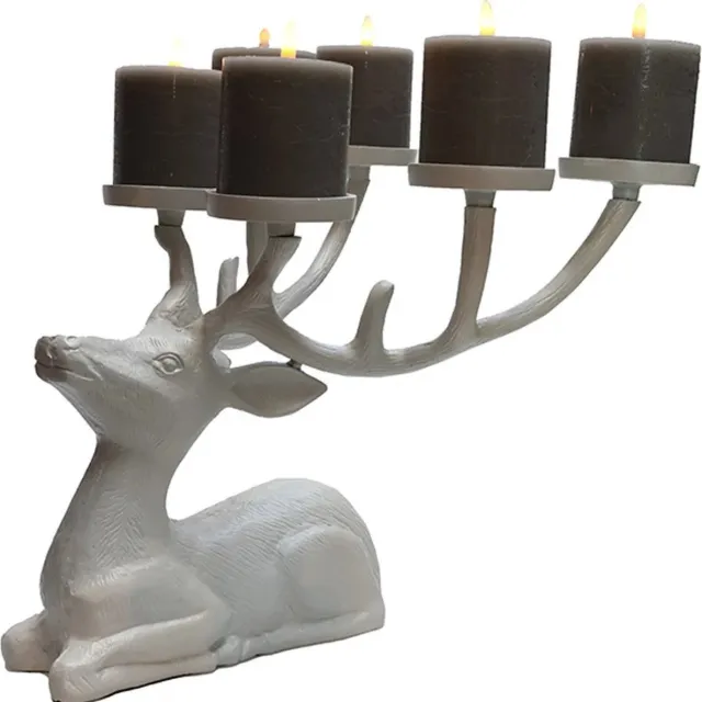 Vase The World Kandelaar Maloca | ivory - beige | Hert | Decoratie | L37 x B35 x H31 cm