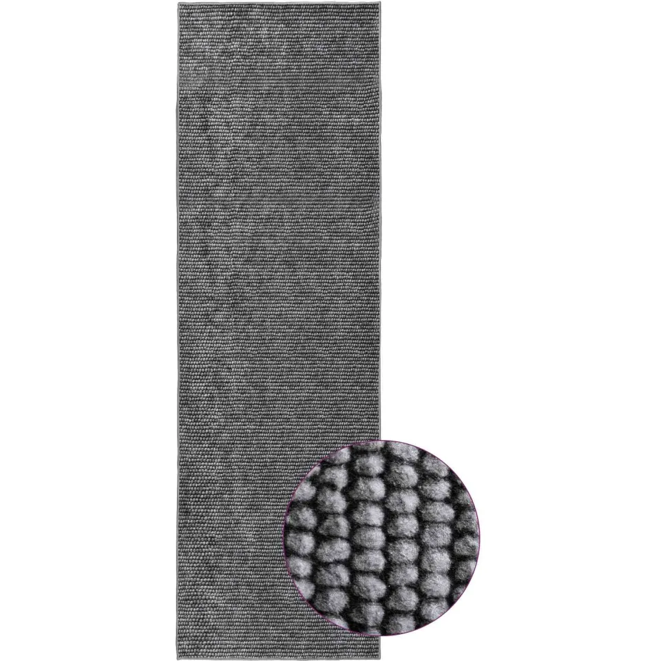 vidaXL Vloerkleed Antraciet 50 x 250 cm 100% Polyester 3 mm Wasbaar, foto 3