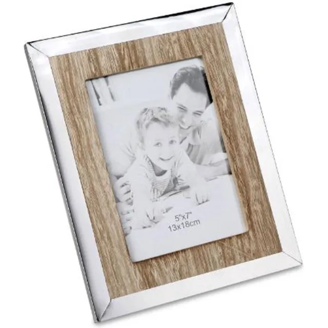 AL Zilveren/Houten Fotolijst - 10x15 cm
