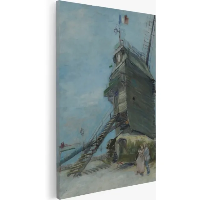 Saammp Canvas Schilderij - Vincent Van Gogh - Moulin de la Galette - Abstract - Kunst- 20x30 - Foto op canvas - Wanddecoratie - Muurdecoratie Woonkamer - Slaapkamer decoratie - Canvas Print Multicolor