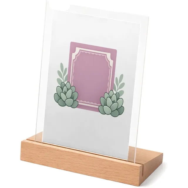 Mr Cadeautjes Glasframe met vaste tekst - design Een ronde plantenhanger met speelse quote en zachte pastelbl | cadeau Wit