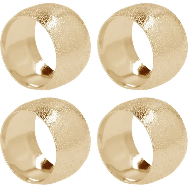 QUVIO Servetringen - Set van 4 - Goud - Tafelaccessoires - Tafeldekken - Tafeldecoratie - Servieshouder - 4 x 4 x 3 cm
