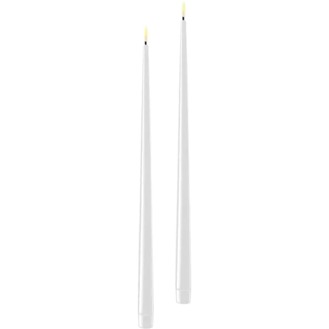 Deluxe Homeart Led Kaars Wit 2.2 x 38.0 cm (2x Shiny Dinner Candles)