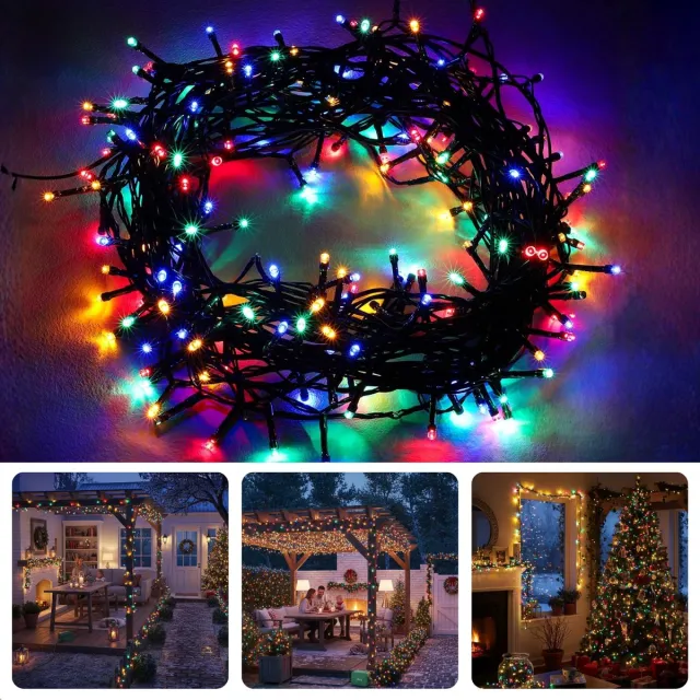 Cheqo Kerstverlichting Multicolor - LED Lichtsnoer - 720 LED Lampjes - 54 Meter Lengte - Binnen En Buiten - Groen Snoer - IP44 Adapter - Kerstboomverlichting - Feestverlichting - Lichtslinger - Veelkleurig - Kerstlampjes