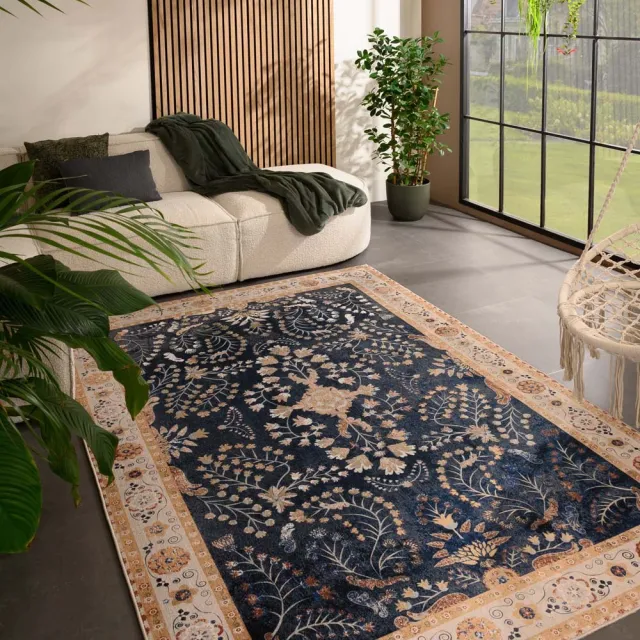 Heritaged Vintage buitenkleed - Valenca Sera donkerblauw 80x150