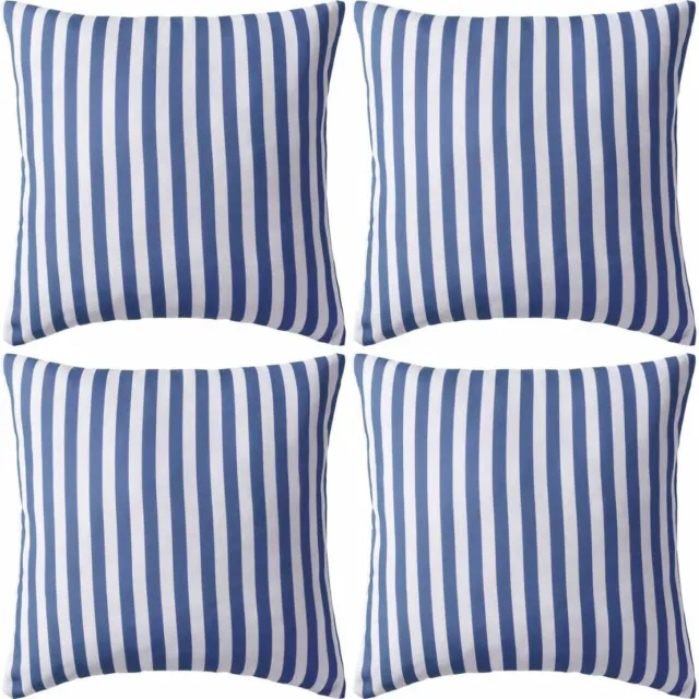 vidaXL Buitenkussens - 45x45 - cm - gestreept - marineblauw - 4 - st