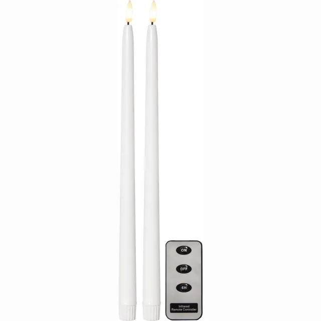 Star Trading LED Kaars Flame Slim Set van 2 gemaakt van was Zwart