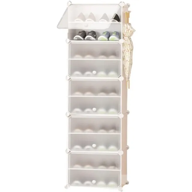 BOG Modulair Schoenenrek En Opbergkast – Schoenenkast Voor Hal En Entree – Multifunctionele Schoenenopslag Voor Huis Hal En Slaapkamer – Geschikt Voor 12 Paar Schoenen wit