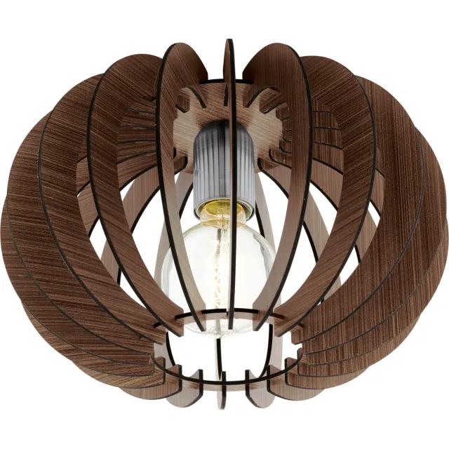 Eglo Stellato - plafondlamp - E27 - Ø40 cm - donkerbruin/nickel-mat