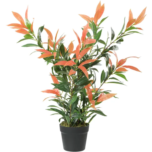 Homcom Kunstplant Photinia met cementen voet - Kunstboom - Nepplant - Rood en groen Rood, Groen