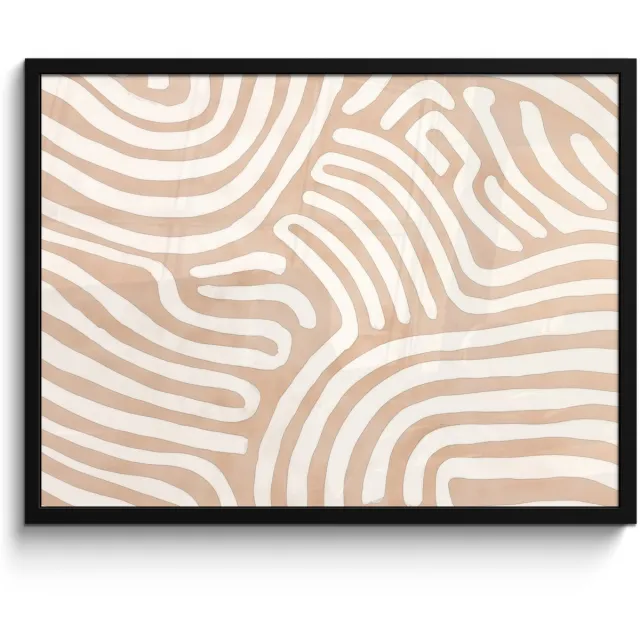 FrameYourWall Poster in lijst - Fotolijst 70x50 cm - Posters - Beige - Aardspatroon - Posterlijst zwart - Decoratie - Wanddecoratie woonkamer - Muurdecoratie slaapkamer