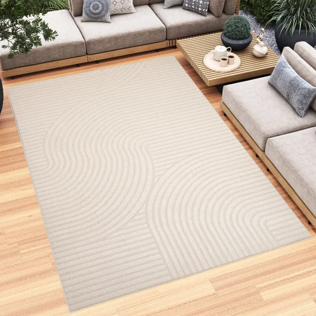 Tapiso Patio Vloerkleed Tuintapijt Outdoor Creme Buitenkleed Kleed Creme 4