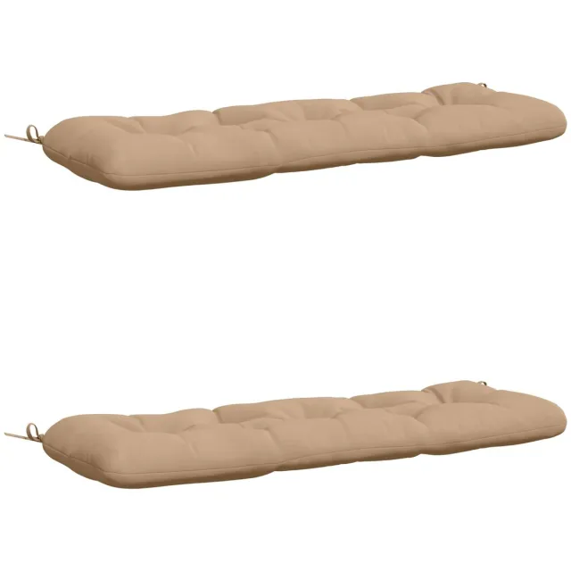 vidaXL Bankkussens - VIANEN - 2 - st - 100% - Polyester - Zand - 120 - x - 40 - x - 12 - cm