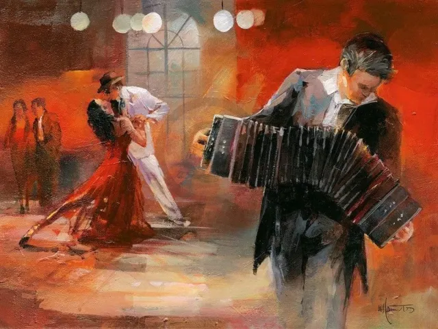 PGM Kunstdruk Willem Haenraets - Bandoneon 80x60cm Divers