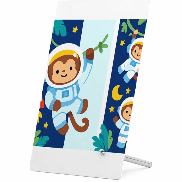 Mr Cadeautjes Glasframe 11 x 16 - design Dromerige jungle met hangende aapjes en tropische bladeren | cadeau Wit
