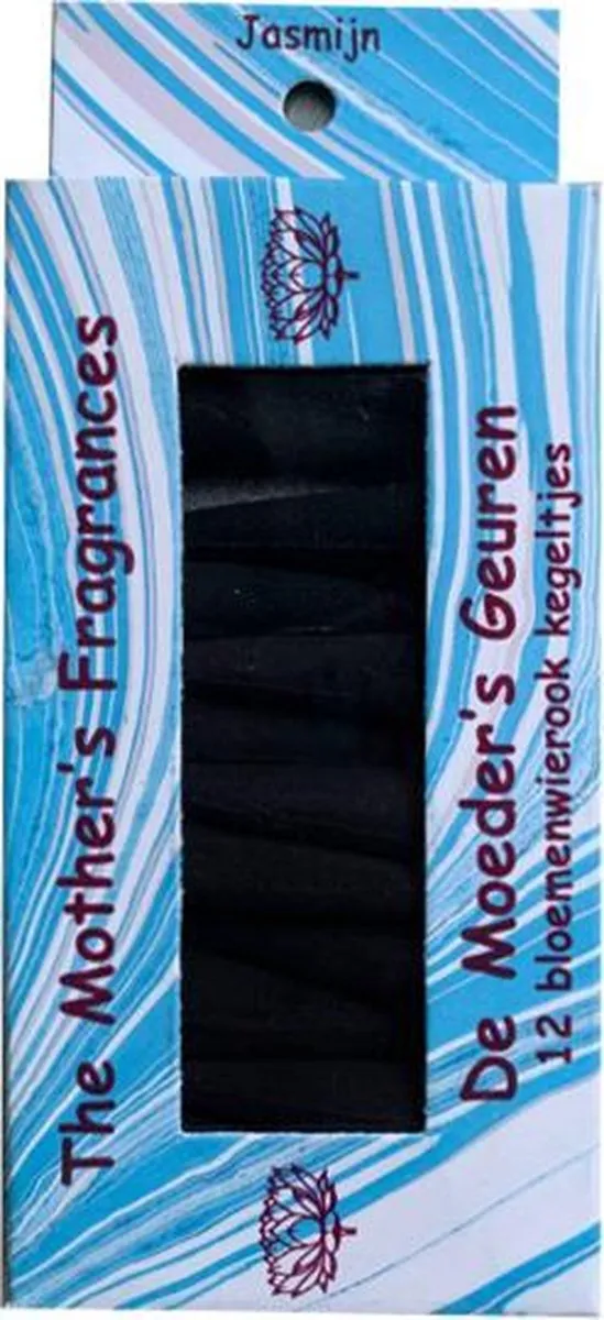 De Moeder's Geuren Wierook Jasmijn - 12 Bloemenwierook Kegeltjes - De Moeder's Geuren Blauw