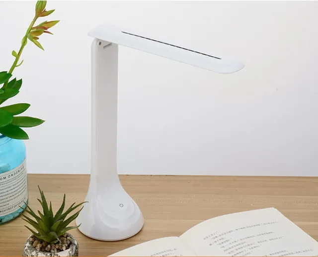 Vintag Opvouwbare Bureaulamp - Touch aan/uit knop - 3 Standen - COB - Dimbaar - Inklapbaar - Op Batterij OF Usb (Inclusief USB Kabel) - Wit - Fraai Design