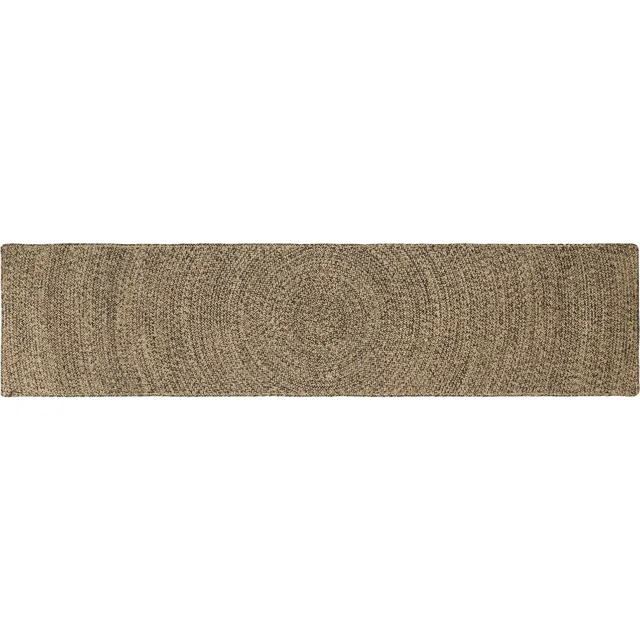 vidaXL Gebied Tapijt Naturel en Zwart 60 x 250 cm Jute Bruin