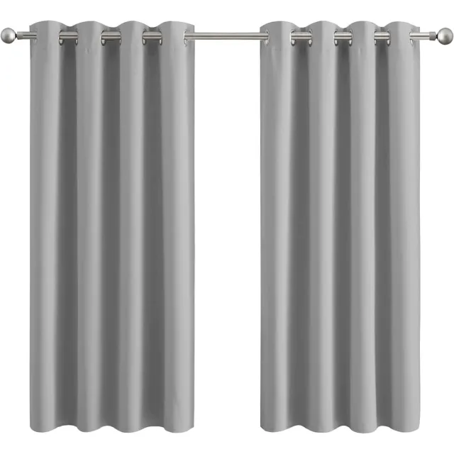 Famanu Verduisterende gordijnen - gordijnen voor slaapkamer - superzacht extra lang thermisch gordijn in de woonkamer - met Tiebacks (lichtgrijs - 66 inch breedte x 54 inch (168 x 137 cm) Light Grey