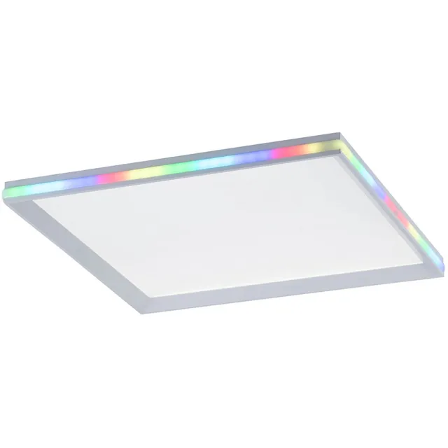 JUST LIGHT Plafondlamp paneel regenboogeffect dimbare woonkamerlamp LED plafondlamp kleurverandering LED, met afstandsbediening, 1x LED 32 W 1400Lm 2700-5000 Kelvin, L 45 cm Wit