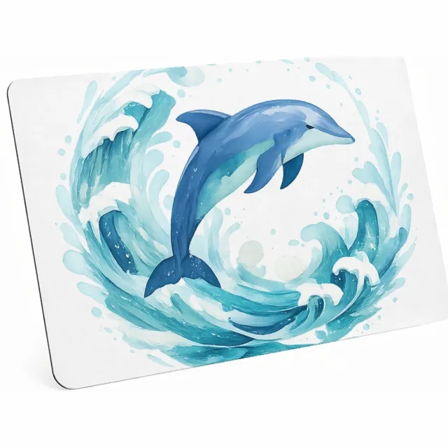 Mr Cadeautjes MDF magnetische fotolijst 28 x 19 - design Een cirkelvormige waterwerveling rond een springende zeeschi | cadeau Wit