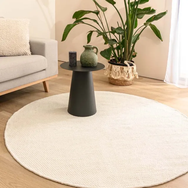 Nordic Weavers Rond wollen vloerkleed - Ulstein wit 150