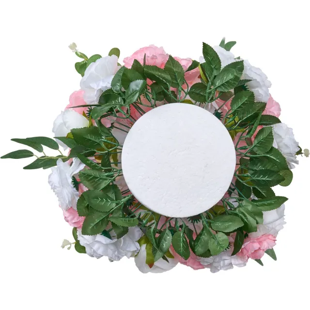 Vevor 10x Bloemenballen voor Bruiloftsstukken 450mm Kunstbloemen Roze Wit