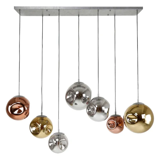 Nest of Nora Hanglamp Rina - 7-lichts plafondlamp - Oud zilver Grijs
