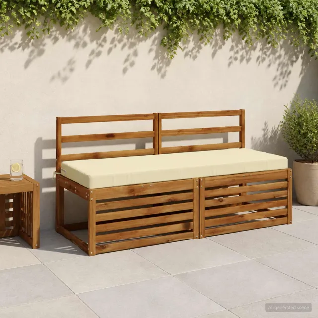 vidaXL Bankkussen SOEST 100% Polyester Crèmekleurig 140 x 50 x 8 cm