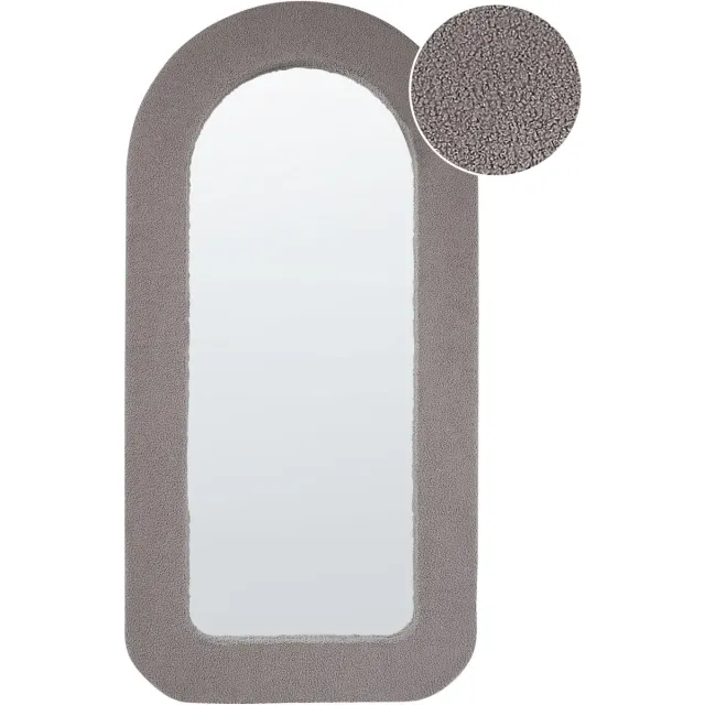 Beliani CERVON - Wandspiegel - Taupe - 60 x 120 cm - Bouclé Beige