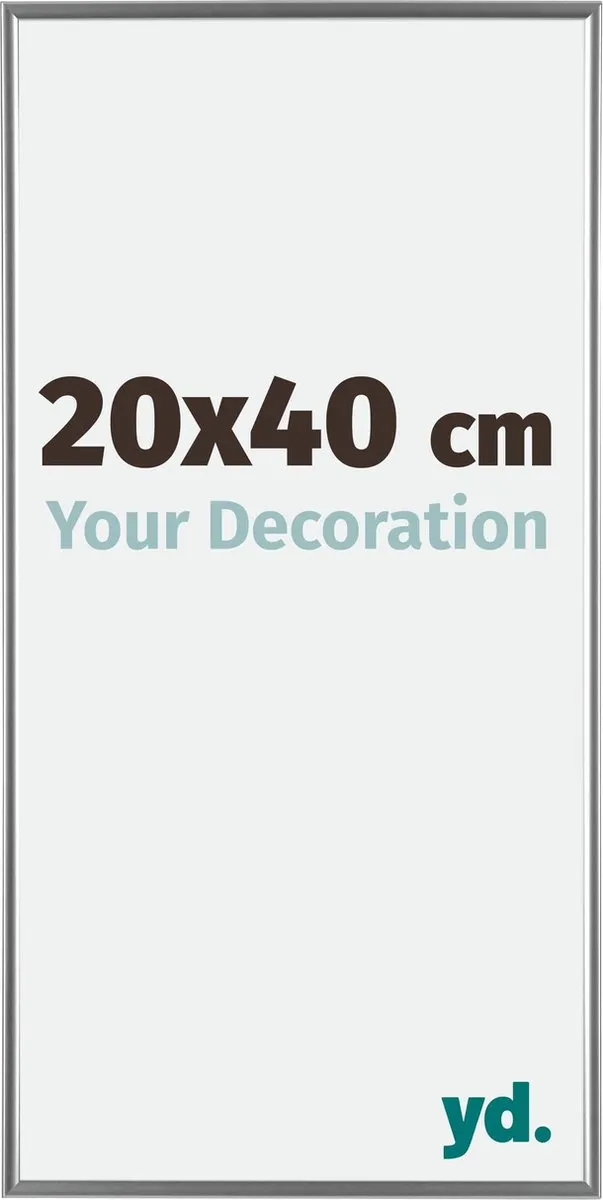 yd. Your Decoration - Fotolijst 20x40 cm - Kunststof - Zilver Hoogglans - Evry