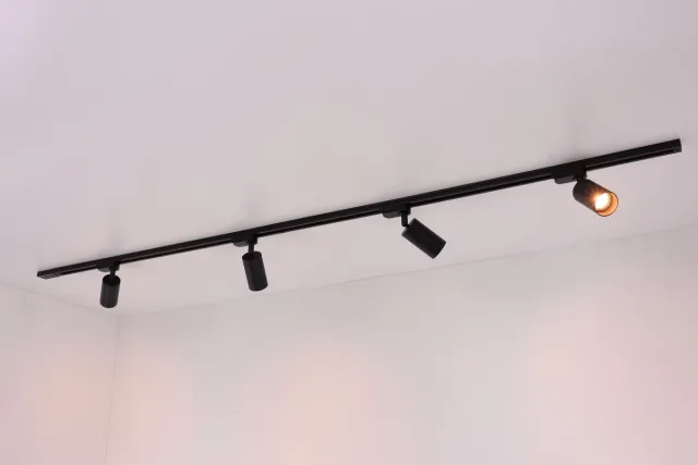 Searchlight Railverlichting railsysteem Luxe - 4xGu10 - mat zwart - 2 meter 4 spots