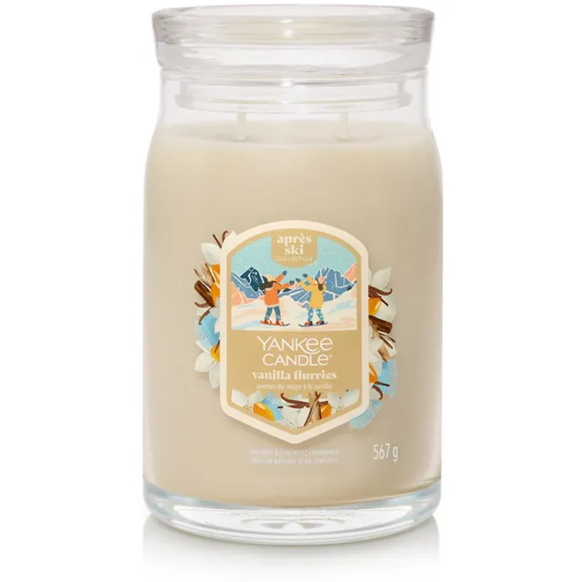 Yankee Candle Vanilla Flurries Large Jar Geurkaars - 90 branduren - twee lonten Crème