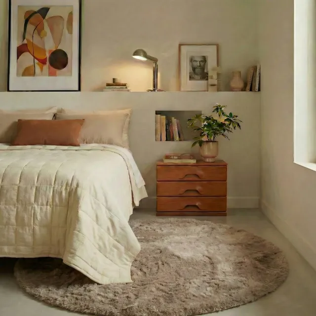 MrCarpet Rond hoogpolig vloerkleed Extra Zacht Fluffy - taupe 200cm Mrcarpet