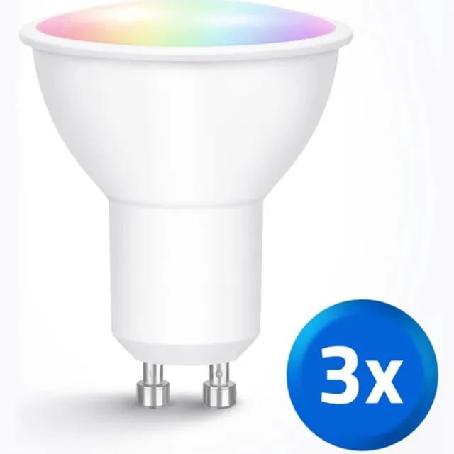 RexTech Zigbee GU10 spot RGBWW - 5 watt - Voordeelset van 3 - 400 lumen - Werkt met IKEA Tradfri, Osram Lightify, Tuya Smart Life en vele anderen