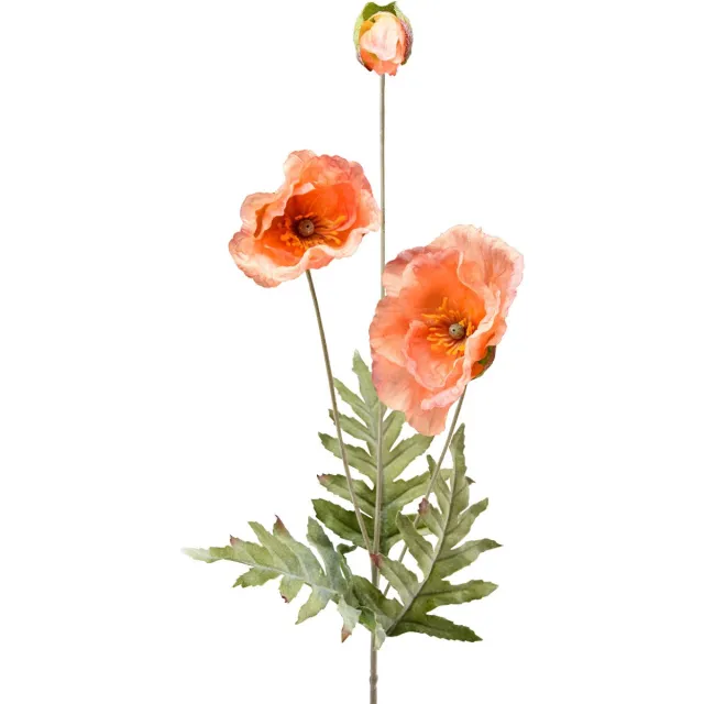 Viana Kunstbloemen zijden bloemen klaprozen decoratie 75cm oranje