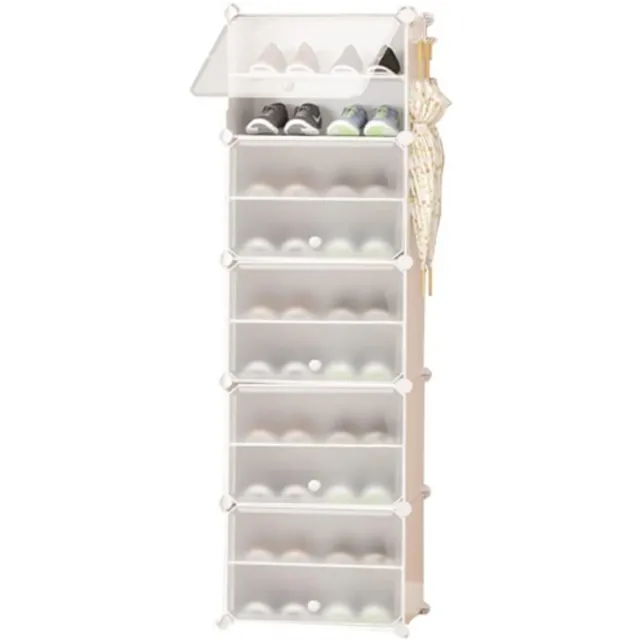 BOG Schoenenrek Voor 20 Paar Schoenen - Schoenenkast Voor Hal En Slaapkamer - Opslagkast Voor Schoenen - Organizer Voor Entree En Woonruimte WIT