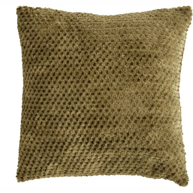 Atmosphera Créateur d'intérieur® Kussen met afneembare hoes van jacquardflanel LYNO Vert kaki