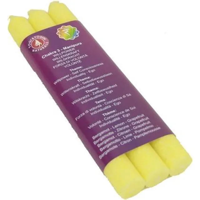 Phoenix Import Mani Bhadra Greenpalm Diner geurkaars 3e chakra Manipura dun (3-pack)