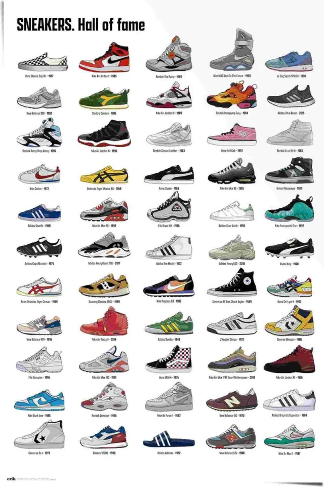 REINDERS Poster Sneakers 91,5x61 cm Bonte kleuren